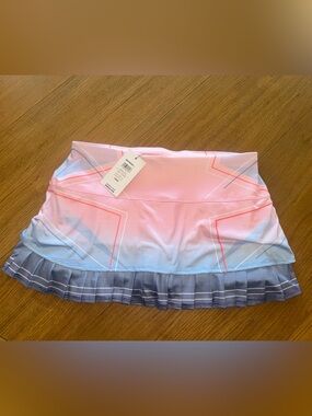 K-Swiss Pink Blue Gradient Pleated Tennis Skirt